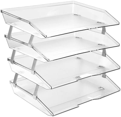 Brievenbak 4 Laags - Desk Organizer - Kunststof - Transparant