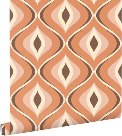 ESTAhome behang retro ornamenten oranje en bruin - 53 cm x 10.05 m - 130986