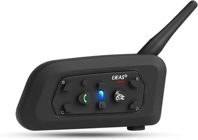 Motorhelm Intercom - Draadloze Communicatie - Veilig Rijden - Tot 6 Rijders - 1200m Bereik - Zwart