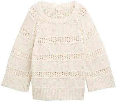Tom Tailor - Gebreide trui met losse pasvorm - Maat XL - colourful green coral design