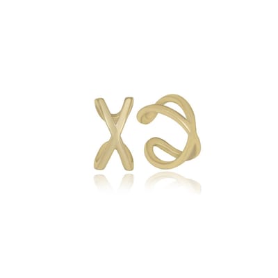 Ear Cuff Gold Plated Cute And Comfy Trendy Minimalistisch Combi Bedel Goudkleurig Dames Meisje | Cadeau Voor Vrouw