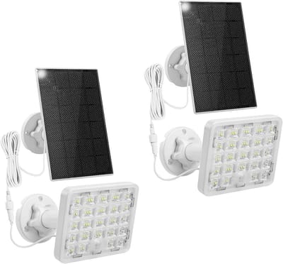 Solar Bewegingssensor - Buitenverlichting LED - Tuin Beveiligen - IP66 Waterdicht - 2 Stuks - Wit