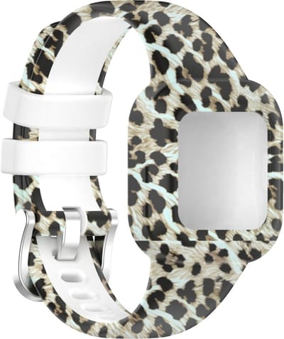 By Qubix - Siliconen bandje met print - Luipaardprint - Geschikt voor Garmin Vivofit Junior 3