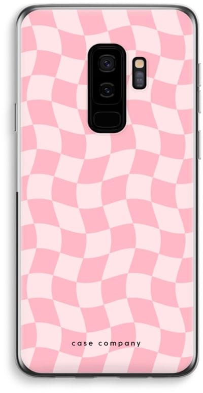 Case Company® - Hoesje geschikt voor Samsung Galaxy S9 Plus hoesje - Grid Roos - Soft Cover Telefoonhoesje - Bescherming aan alle Kanten en Schermrand