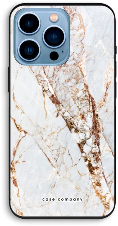 Case Company® - Hoesje geschikt voor iPhone 13 Pro hoesje - Goud marmer - Biologisch Afbreekbaar Telefoonhoesje - Bescherming alle Kanten en Schermrand