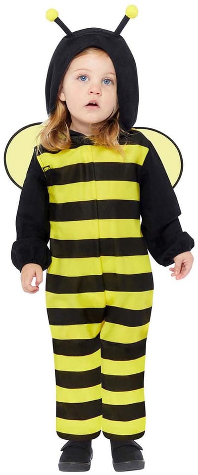 Amscan bijen onesie babykostuum fleece romper met vleugels 12-18m.