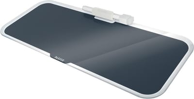 Leitz Cosy Glassboard Voor Bureau - Glazen Memobord Met Pennenhouder - Inclusief Minimarker Met Wisser - Fluweel Grijs