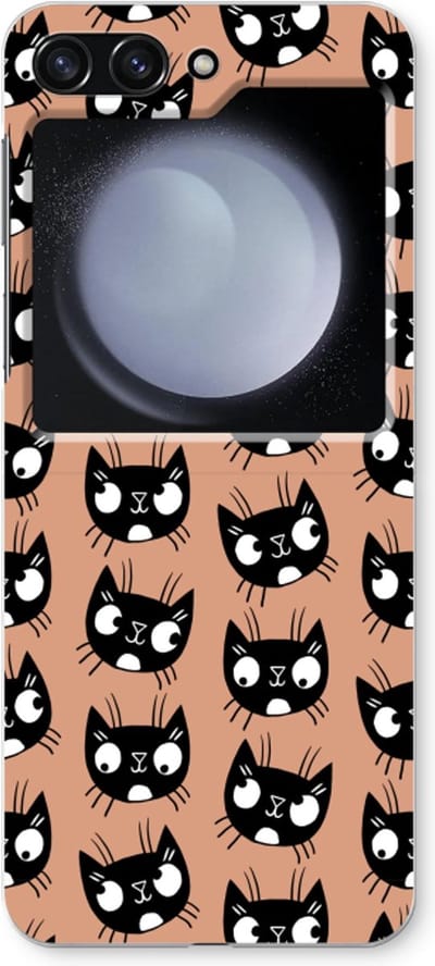 Case Company® - Hoesje geschikt voor Samsung Galaxy Z Flip5 hoesje - Kat - Soft Cover Telefoonhoesje - Bescherming aan alle Kanten en Schermrand