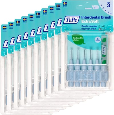 10x TePe Ragers Extra Zacht 0,6 mm Lichtblauw 6 stuks