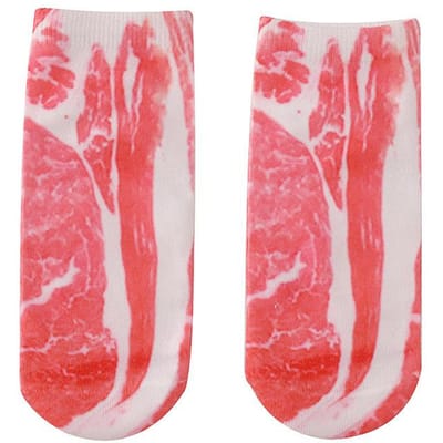 3D Grappige Rauw Vlees Patroon Sokken - Casual Grappige Sokken Voor Mannen Vrouwen Creatief Cadeau Voor Feest Dagelijkse Slijtage One Size white
