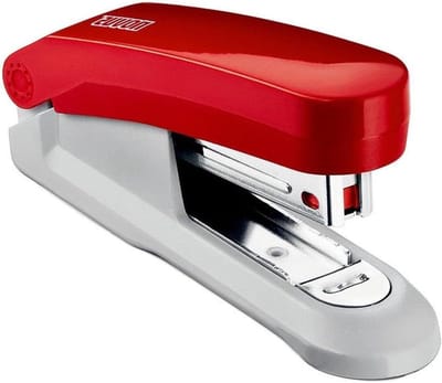 Handige nietmachine - Tafelapparaat - Documenten nieten - Geïntegreerde nietverwijderaar - 15 nieten - Rood grijs