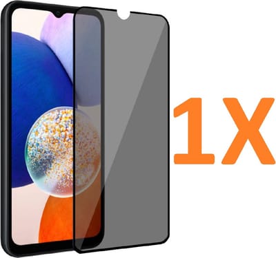 Screenprotector Glas - Privacy Tempered Glass Screen Protector Anti-Spy Glasplaatje Geschikt voor: Samsung Galaxy A14 4G & 5G - 1x