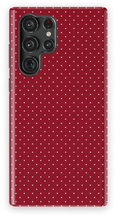 Micro Dots Tough Hoesje Samsung Galaxy S22 Ultra | Geschikt Voor Mag | Stippen Motief Backcover Samsung Galaxy S22 Ultra Red Velvet