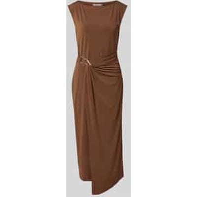 midi-jurk in wikkellook met ronde hals