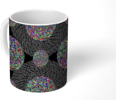 Mok - Koffiemok - Regenboog - Design - Cirkel - Patronen - Mokken - 350 ML - Beker - Koffiemokken - Theemok