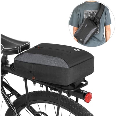 2-in-1 Fietskofferbak Casual Borst Sling Pack Bag Fietsen Achterdrager Draagtas Fietstas zwart