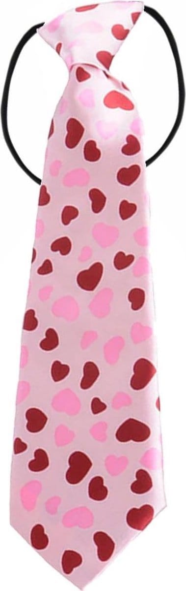 Fako Fashion - Kinderstropdas - Kinder Stropdas - Jongens Stropdas - Das - Print - Elastiek - Hartjes Roze