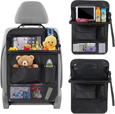 Autostoel-organizer met Opvouwbare Tafel en Tablet-houder - Ideaal voor Gezinsreizen