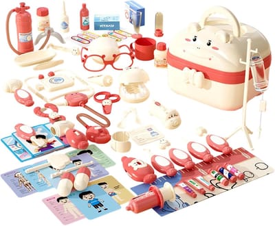 Doktersrollenspelset - Kinderarts speelgoed - Rollenspel spelen - Interactief met licht - 30 x 22 x 17 cm - Meerkleurig