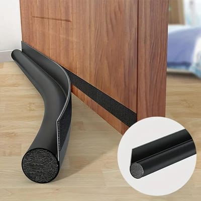 1 stuks Deuronderkant Afdichtstrip Verstelbare Tochtstrip Onder Deur Tochtstopper Anti-koud Eenzijdige Schuimblokker Weerstrip black