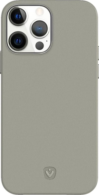 Valenta - Back Cover Snap Luxe - Leer - Grijs - iPhone 13 Pro Max