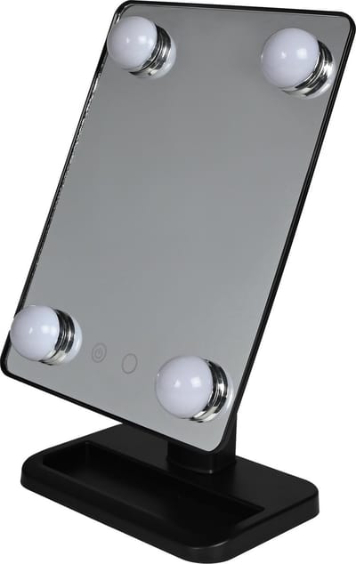 Benson Care LED Make-up spiegel - zwart - 30 x 18 cm - Hollywood style