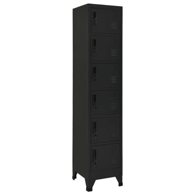 vidaXL - Lockerkast - 38x40x180 - cm - staal - zwart