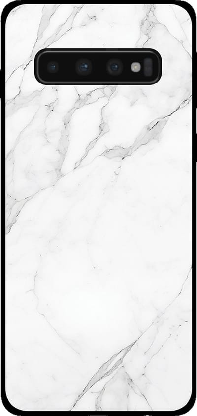 Smartphonica Telefoonhoesje voor Samsung Galaxy S10 met marmer opdruk - TPU backcover case marble design - Wit geschikt voor Samsung Galaxy S10