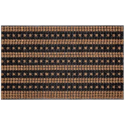 Hamat Boutique Stripes and Dots 45 x 75 cm - Kokosmat - Deurmat Binnen en Buiten - Kokos Deurmat - Rubberen Onderzijde