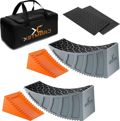 Camper Leveler Kit - RV Waterpas Systeem - Trailer Stabiliseren - Gepatenteerd Anti-slip Systeem - 6 Inch - Zwart