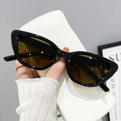 Vintage cat-eye zonnebril voor dames, vintage zonnebril met klein montuur voor heren, luxe design outdoorbril, UV400