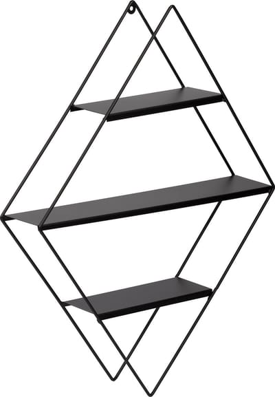 Wandrek Polvijärvi met 3 planken 66x50x9 cm zwart