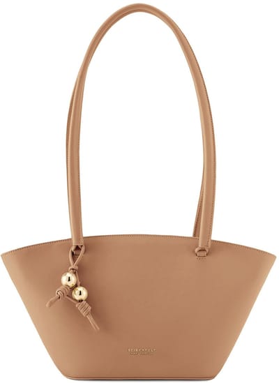 SEIDENFELT MANUFAKTUR Leren shopper Arvaja Midi Tulip Shopper Toffee Lichtbruin
