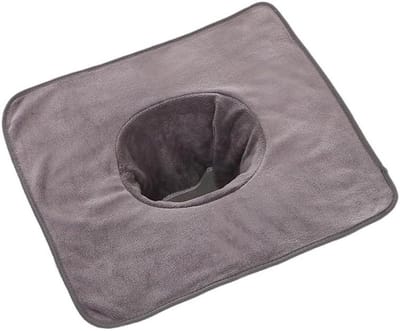 Schoonheid Bed Cover - Beauty Handdoek Spa - Massage Ontspanning - Met Gezichtsgat - 35 x 35 cm - Grijs