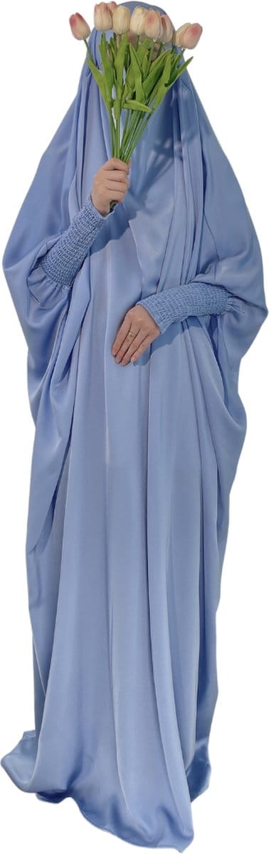 Bovista Gebedskleding Dames - Abaya - Islamitische Kleding - Khimar - Jilbab - Vrouw - Alhamdulillah - Blauw