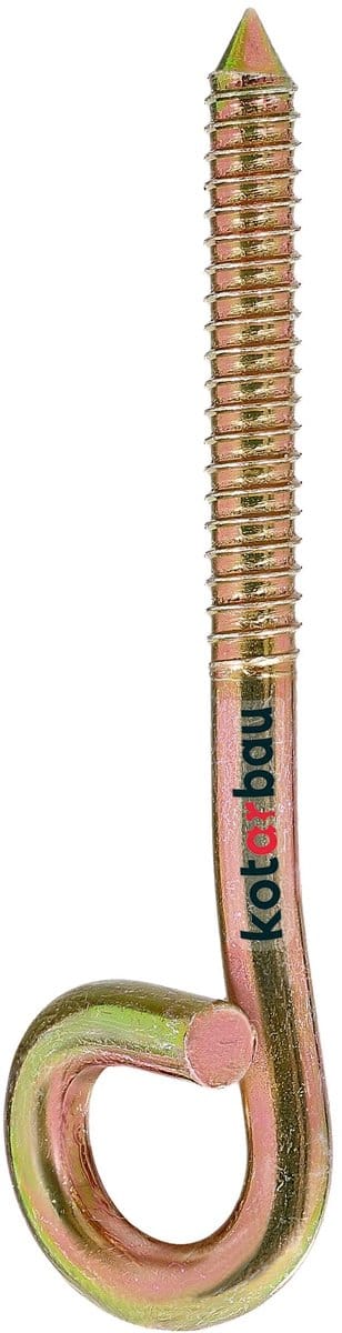 KOTARBAU® Schommelhaak, Verzinkt Staal, ⌀ 12 x 160 mm, Goud, Schommelhaak voor Houten Balk, Schommelhanger, Haken voor Hout