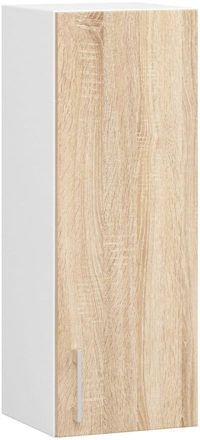 Keukenkast modulaire LIMA W30 met 1 Deur / Hangkast / Bovenkast / AKORD Furniture Factory / Wit - Sonoma Eik / 30 x 72 x 30,5 cm