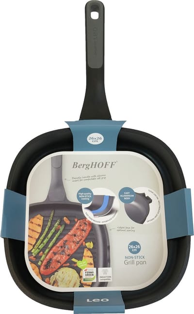 LEO Grillpan antikleef Stone - Ø 26cm - Grijs - PFAS-vrij