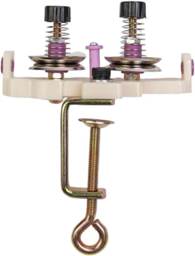 Dubbelzijdige Wikkelmachine - Garengeleider Lintopwinder - Draad Organiseren - Stalen Constructie - Tot 4cm Klem - Zilver