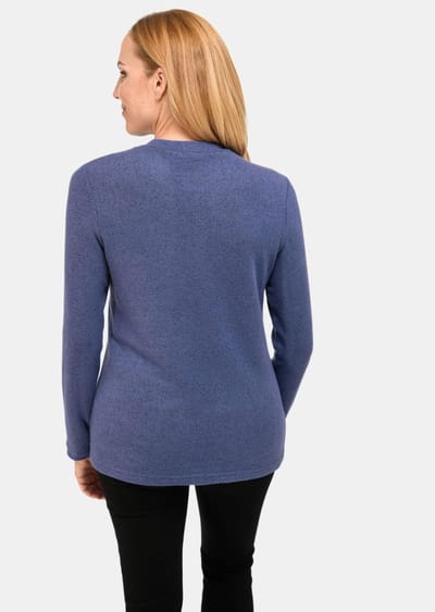 Aangenaam zacht shirt met glitterstenen - blauw / gemêl. - Gr. 44 van Goldner Fashion