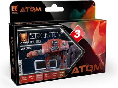 AMMO by Mig Jimenez Hobbyverf Acrylverf - MIG 20806 ATOM - Gravity Set 3 - Rode Kleuren - Acryl Set 6x20ml Verf set - 6x 20 ml