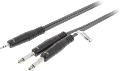 Sweex 2x 6,35mm Jack - 3,5mm Jack stereo audio kabel - 3 meter