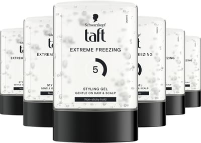 Taft Extreme Freezing Styling Gel - Haarstyling - Haargel - Sterke Fixatie - Korte Haartypes - Voordeelverpakking - 6x 300ml
