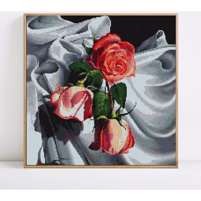 Diamant broderie plein affichage fleurs diamant peinture avec pierres rondes fleur décoration de la maison 30x30 gray