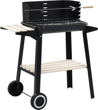 vidaXL Houtskoolbarbecue staand met wieltjes
