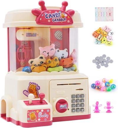Mini Grijpmachine voor Snoep en Knuffeldieren - Gachapon Grabber Automaat met Muntenschuif