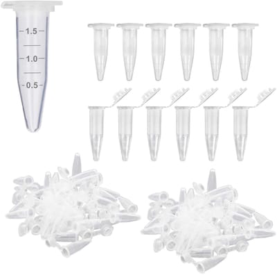 Dailygoods- Centrifugebuisjes 1,5 ml - Doorzichtige Microcentrifugebuizen - Kunststof met Kliksluiting - Conische Bodem - 200 Stuks - Ideaal voor Laboratoriumgebruik