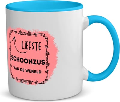 Akyol - liefste schoonzus van de wereld koffiemok - theemok - blauw - Zus - de liefste schoonzus - verjaardag - cadeautje voor zus - zus artikelen met opdruk - kado - geschenk - 350 ML inhoud