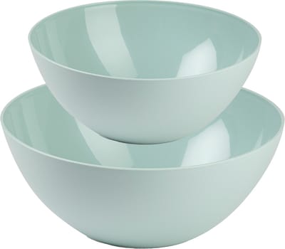 Plasticforte voedsel serveer schalen set - 2x stuks - mintgroen - kunststof - Dia 23 en 26 cm
