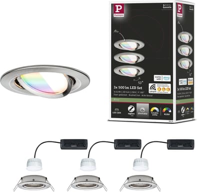 LED-inbouwlamp Nova Coin rond 84 mm 50° RGBW+ 3x6W 3x500lm 230V Staal geborsteld Aluminium